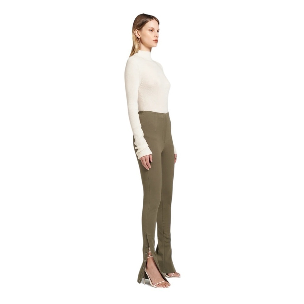 Henne Francis Pant. Skinny Split Hem. Heavyweight Khaki Size 8 #978